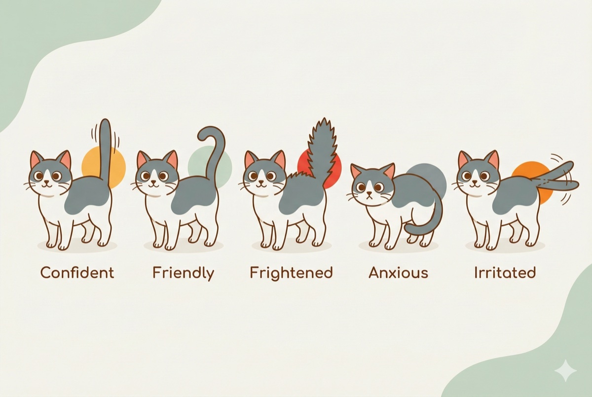 Different tail positions and their emotional meanings